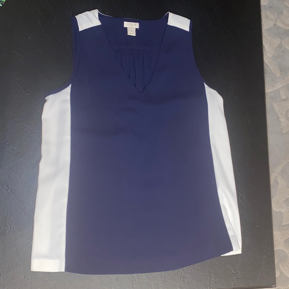 J CREW Tank Top Size 2  Blue and Black